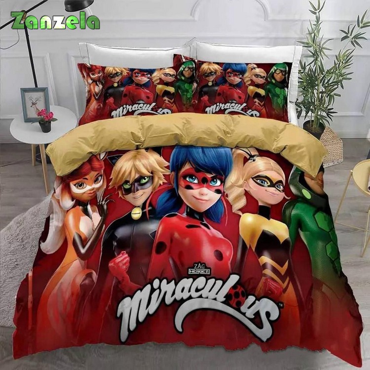 3D Miraculous Tales Of Ladybug Cat Noir Bedding Sets