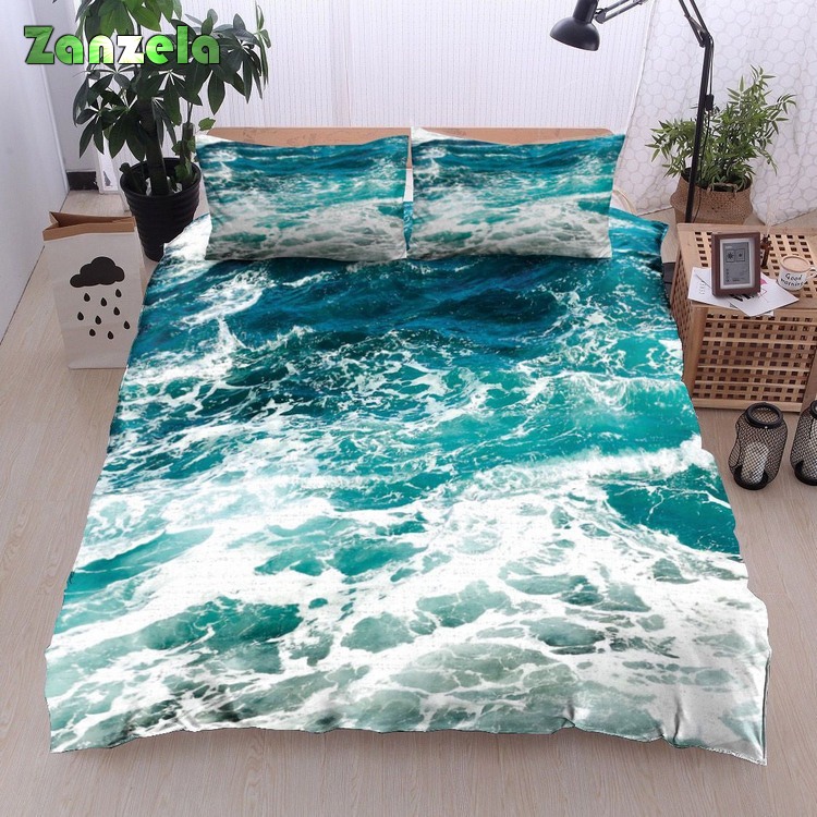 3D Ocean Wave Bed Sheets Spread Duvet Cover Bedding Sets