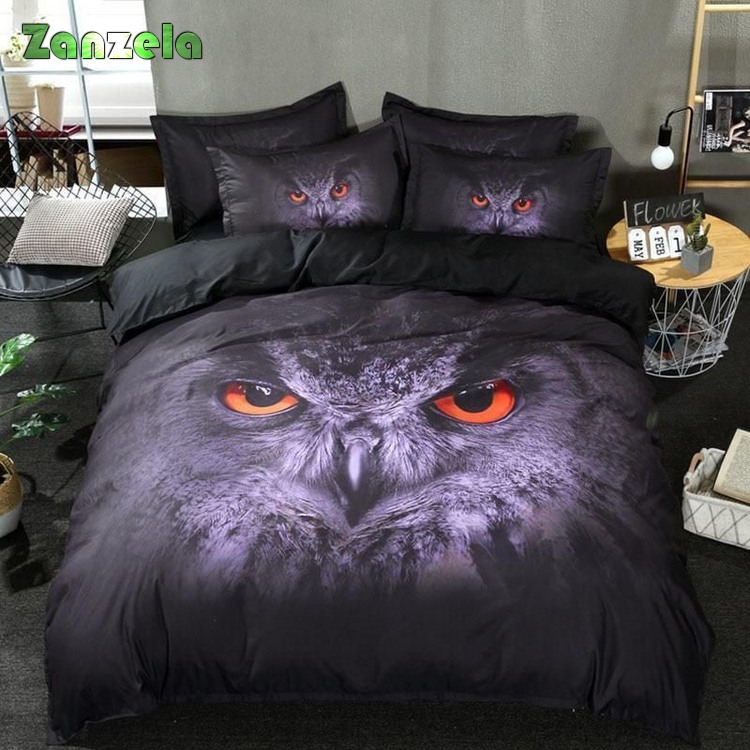 3D Owl Butterfly Mushroom Bed Sheets Duvet Cover Bedding Sets