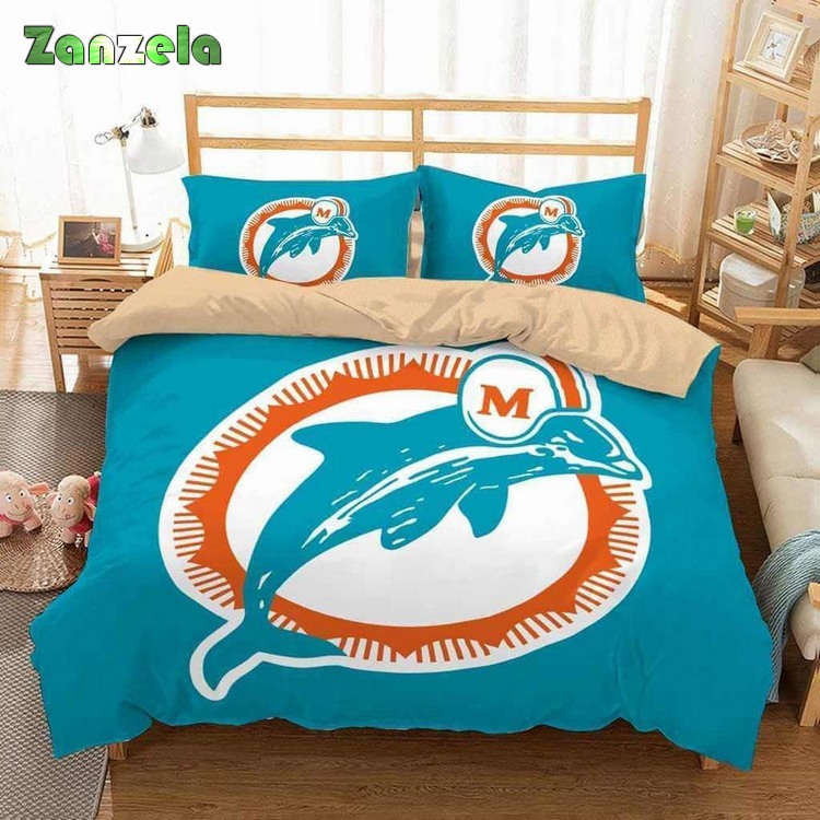 Miami Dolphins Bed Sheets Duvet Cover Bedding Sets